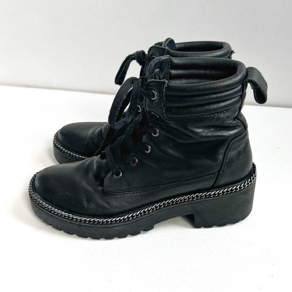 Wishbone Collection | Leather Chain Moto Boots - Picture 1 of 7